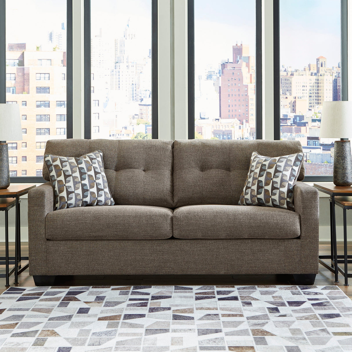 Sofa condo brun tissu - Mahoney