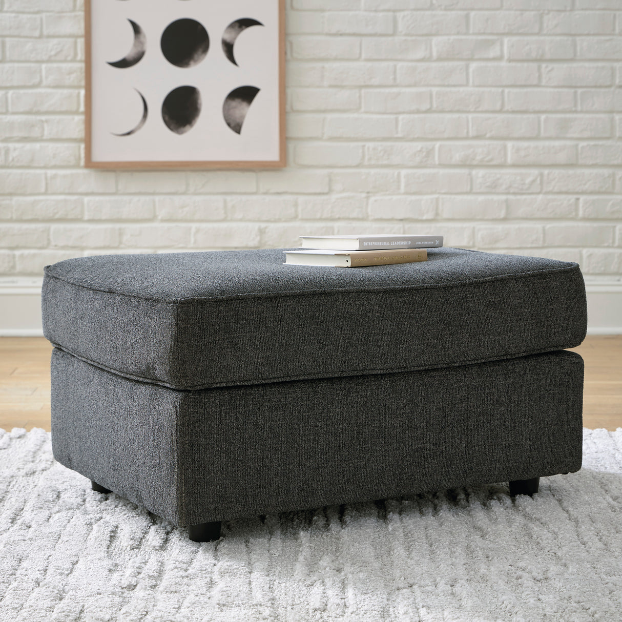 Ottoman Cascilla en tissu gris ardoise