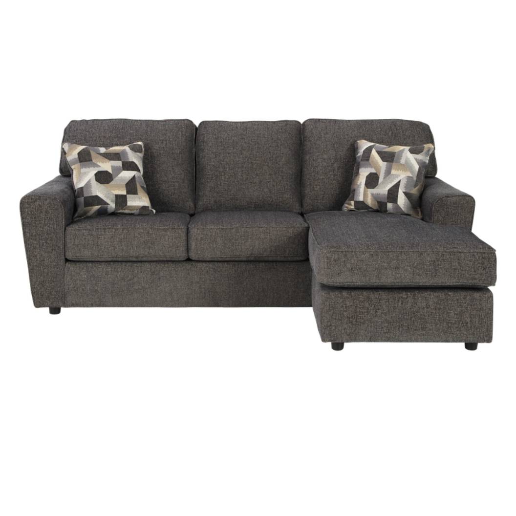Sofa en tissu gris avec chaise longue - Cascilla