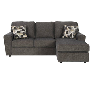 Sofa en tissu gris avec chaise longue - Cascilla