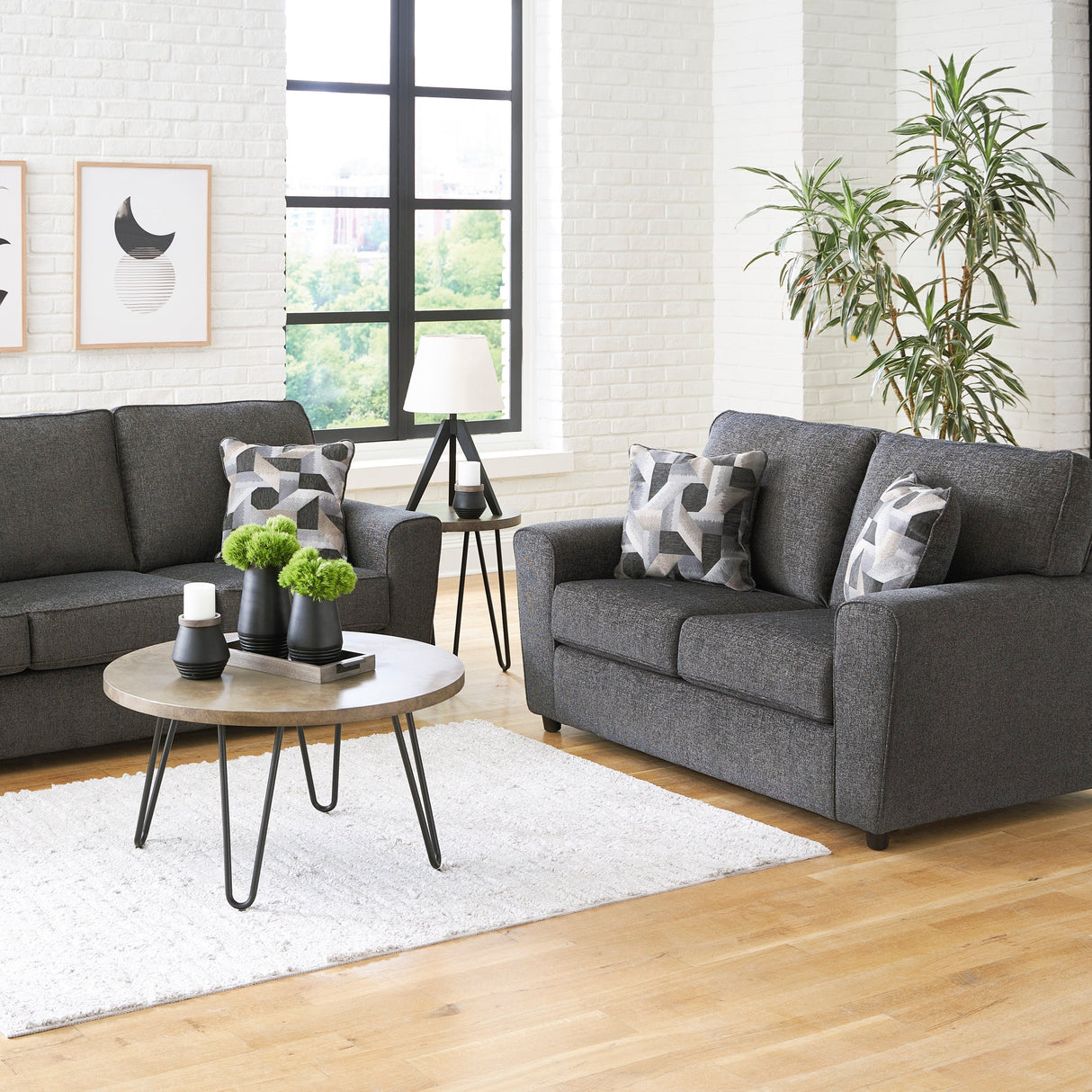 Causeuse en tissu gris - Cascilla