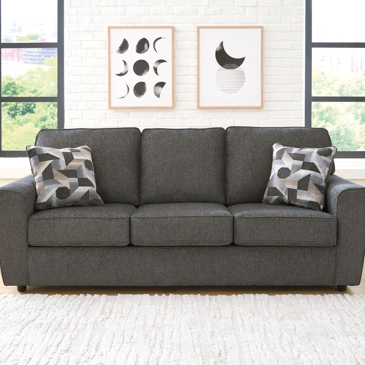 Sofa en tissu gris foncé - Cascilla