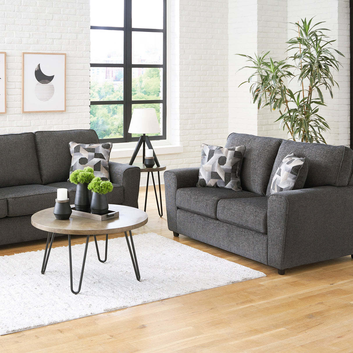 Sofa en tissu gris foncé - Cascilla