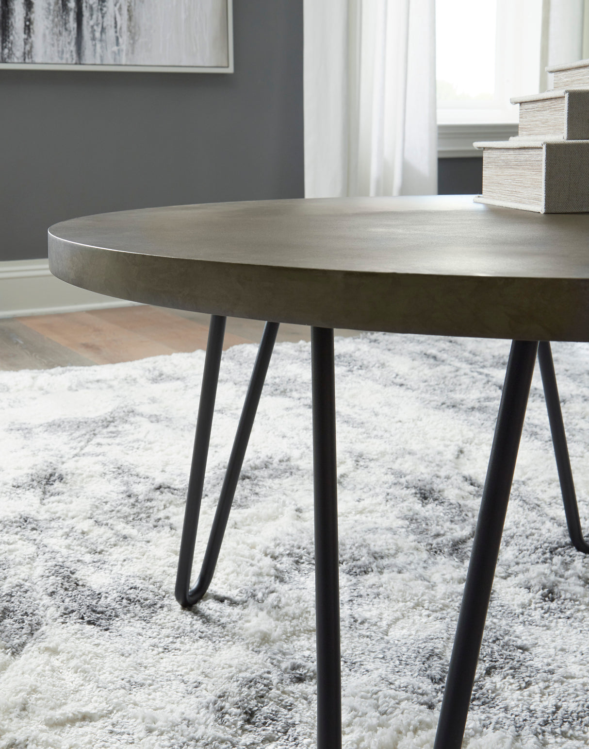 Ensemble de 3 tables Hadasky en mélamine et acier