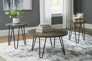 Ensemble de 3 tables Hadasky en mélamine et acier