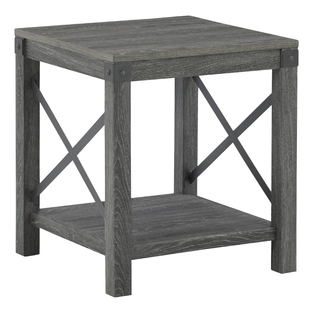 Table d'appoint stratifié brune grisâtre carré - Freedan