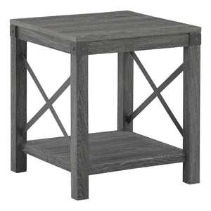 Table d'appoint stratifié brune grisâtre carré - Freedan