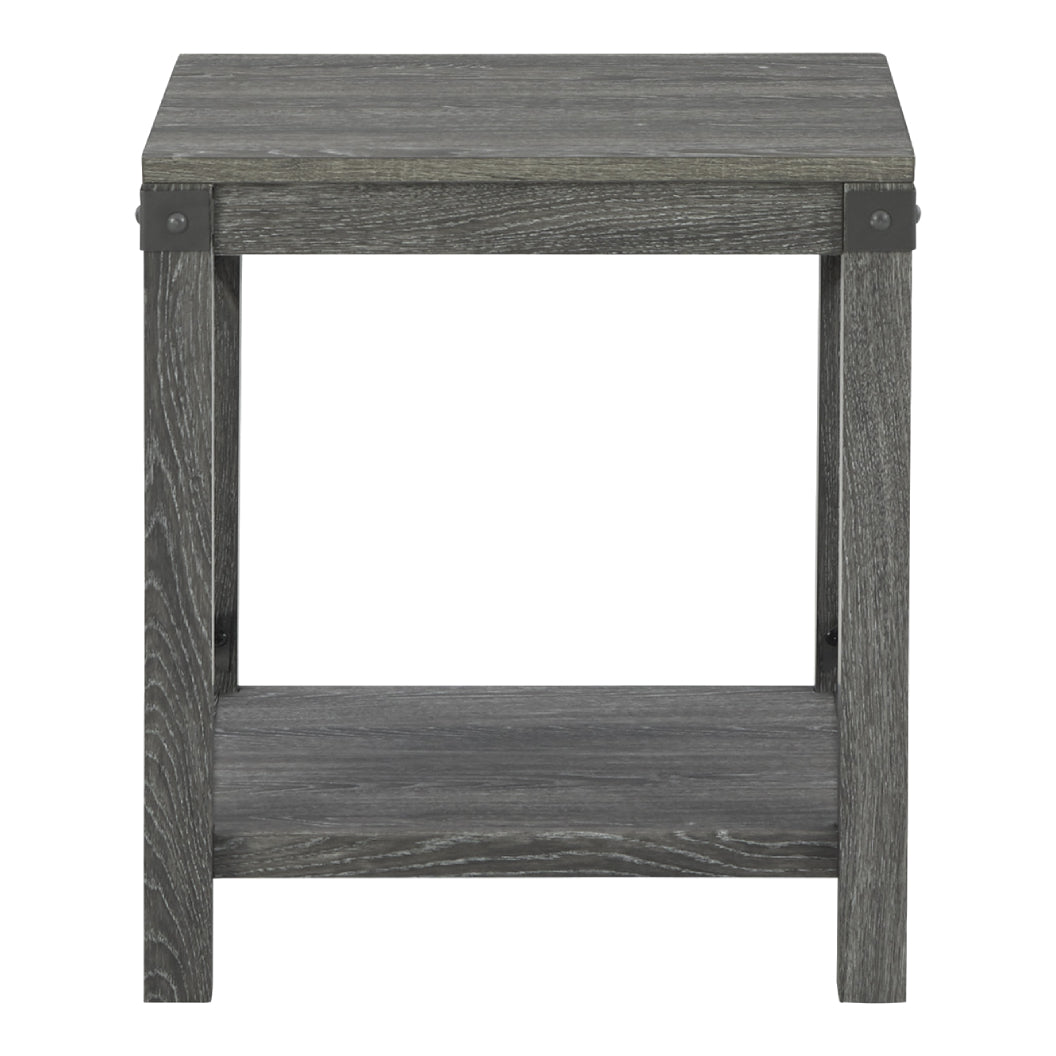 Table d'appoint stratifié brune grisâtre carré - Freedan