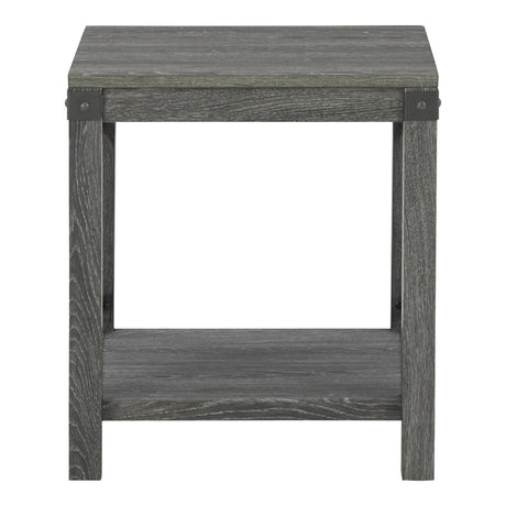 Table d'appoint stratifié brune grisâtre carré - Freedan