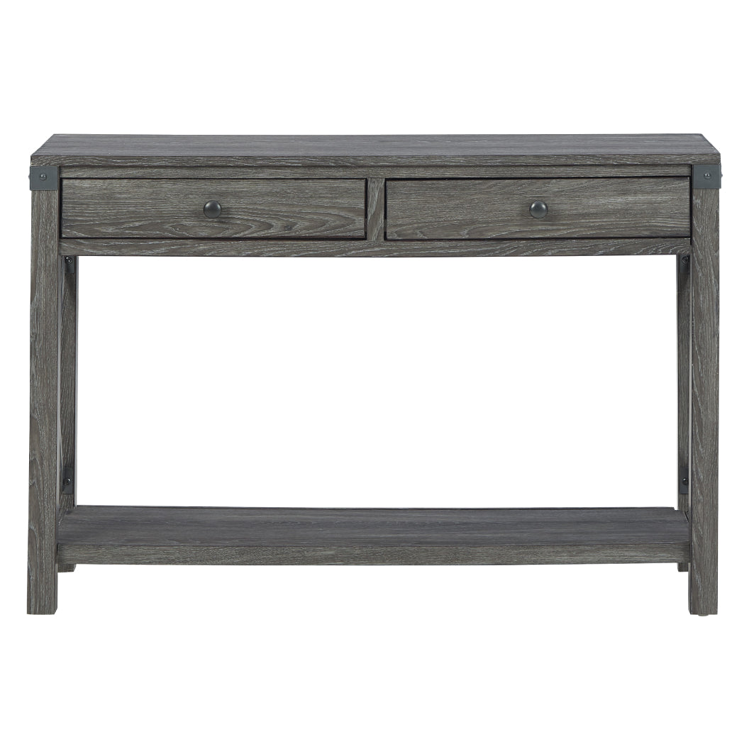 Table console Freedan en bois et métal grisâtre