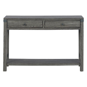 Table console Freedan en bois et métal grisâtre
