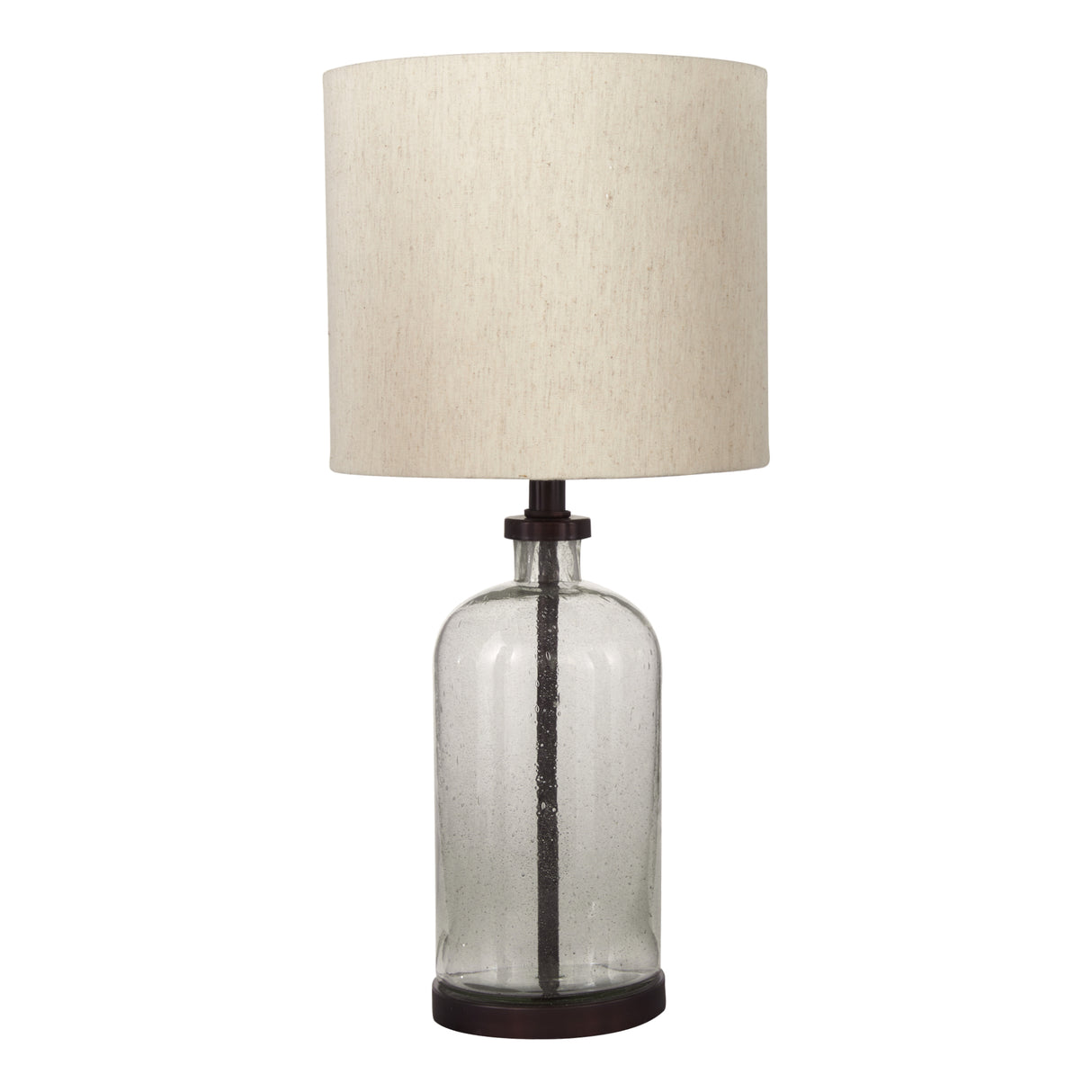 Lampe de table en verre et métal bronze 23po - Bandile