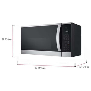 Micro-ondes à hotte intégrée 30 po, 1,8 pi³ Inox avec IA