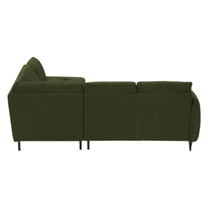 Sectionnel en tissu vert foncé avec chaise longue - Janlie