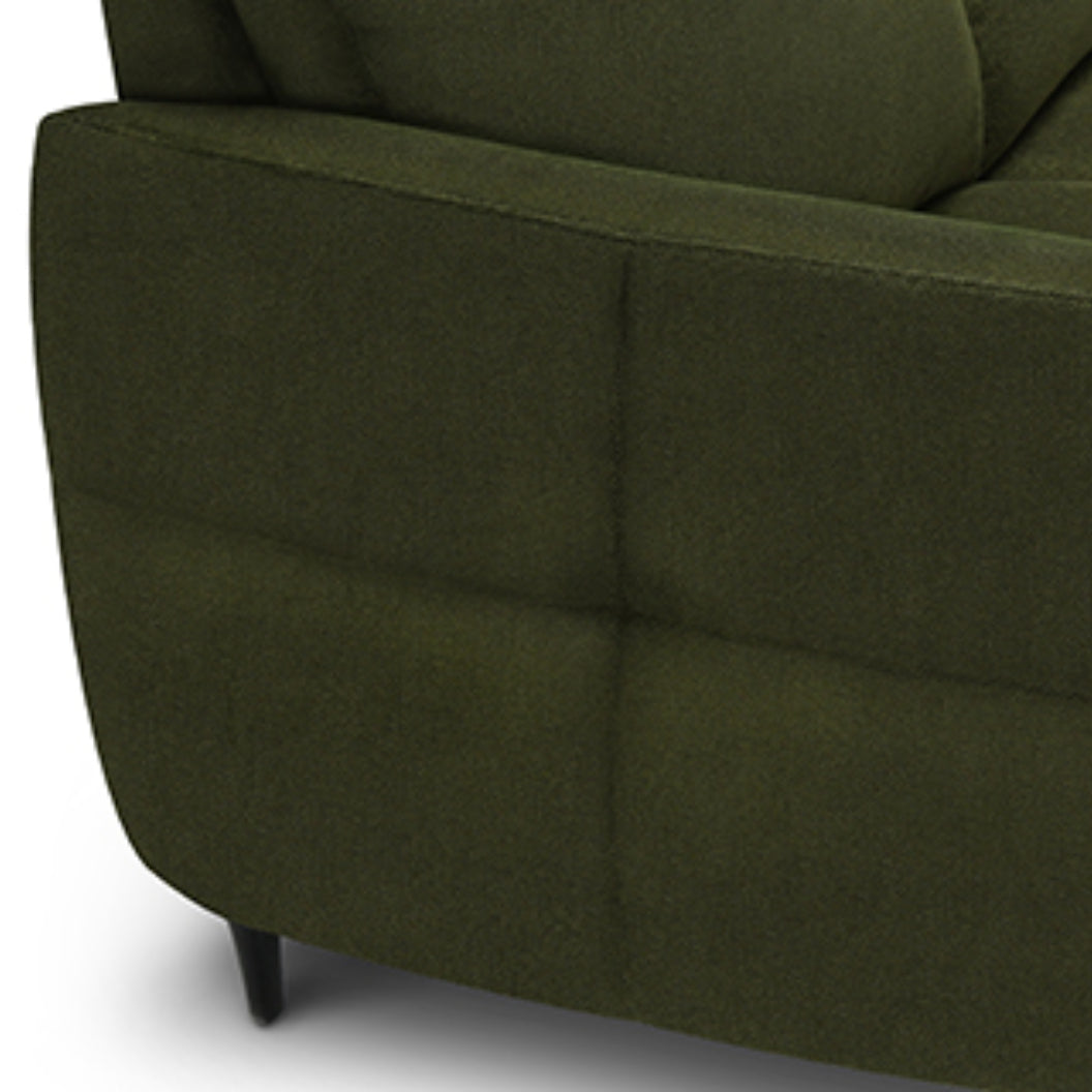 Sectionnel en tissu vert foncé avec chaise longue - Janlie
