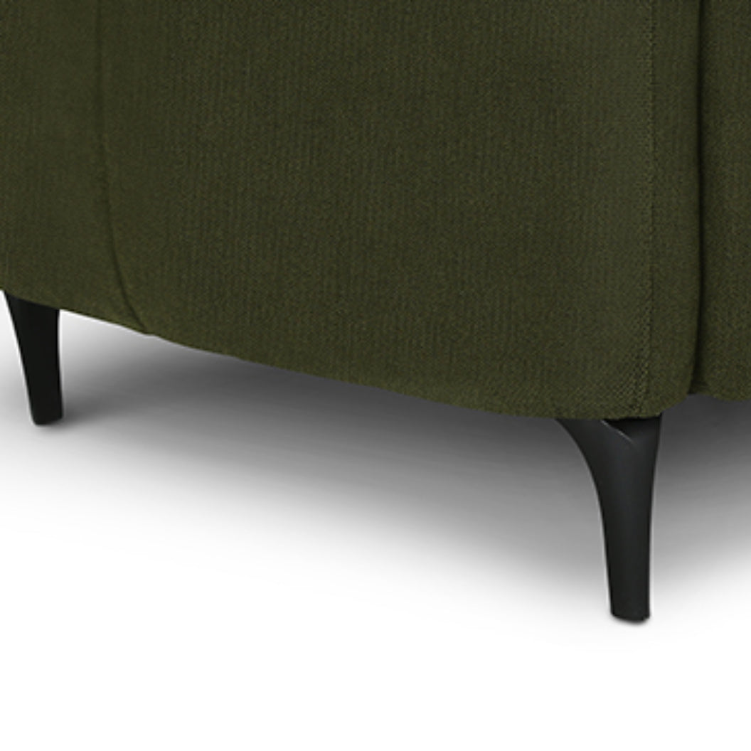 Sectionnel en tissu vert foncé avec chaise longue - Janlie