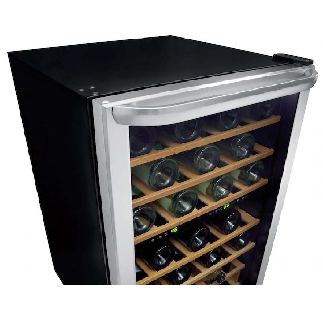 Refroidisseur à vin 22 po, 45 bouteilles Inox à 2 zones