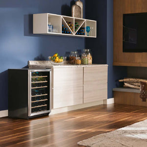 Refroidisseur à vin 22 po, 45 bouteilles Inox à 2 zones