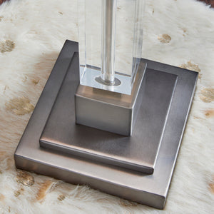 Lampe de table en cristal et métal argenté 29po - Deccalen