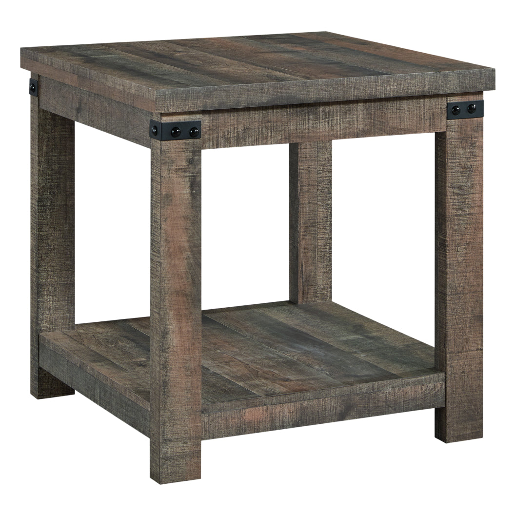 Table de bout en bois/MDF brun rustique - Hollum