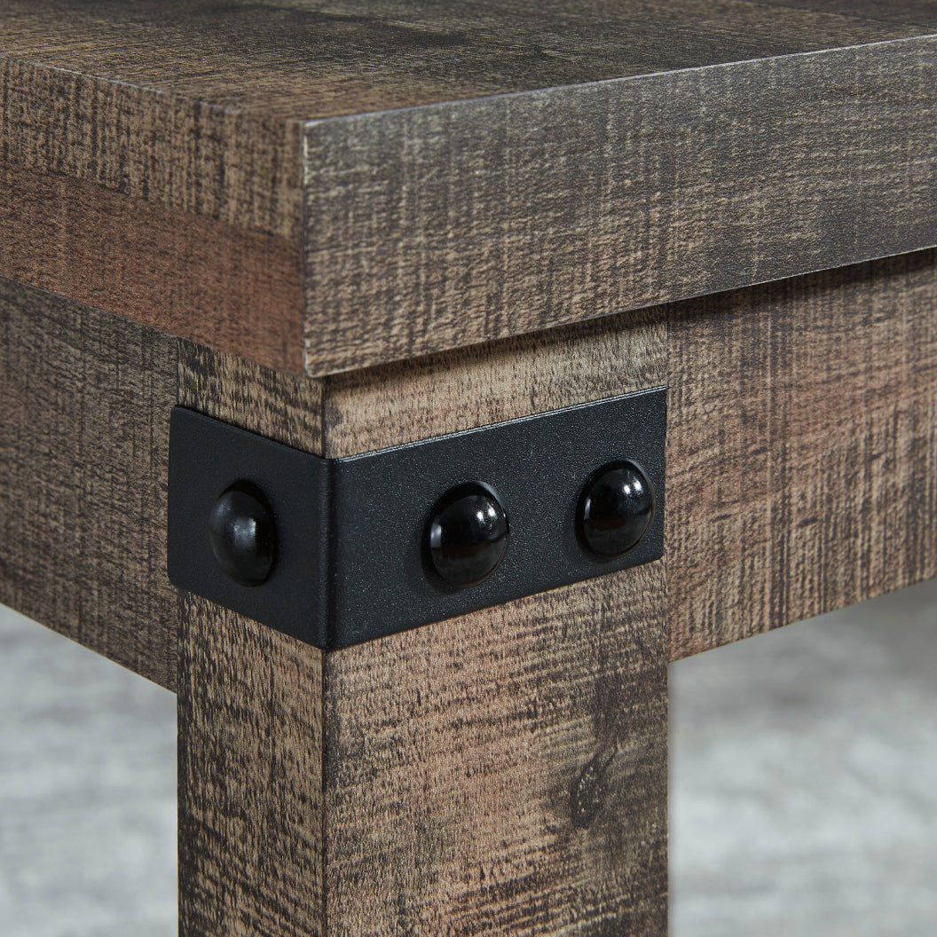 Table de bout en bois/MDF brun rustique - Hollum