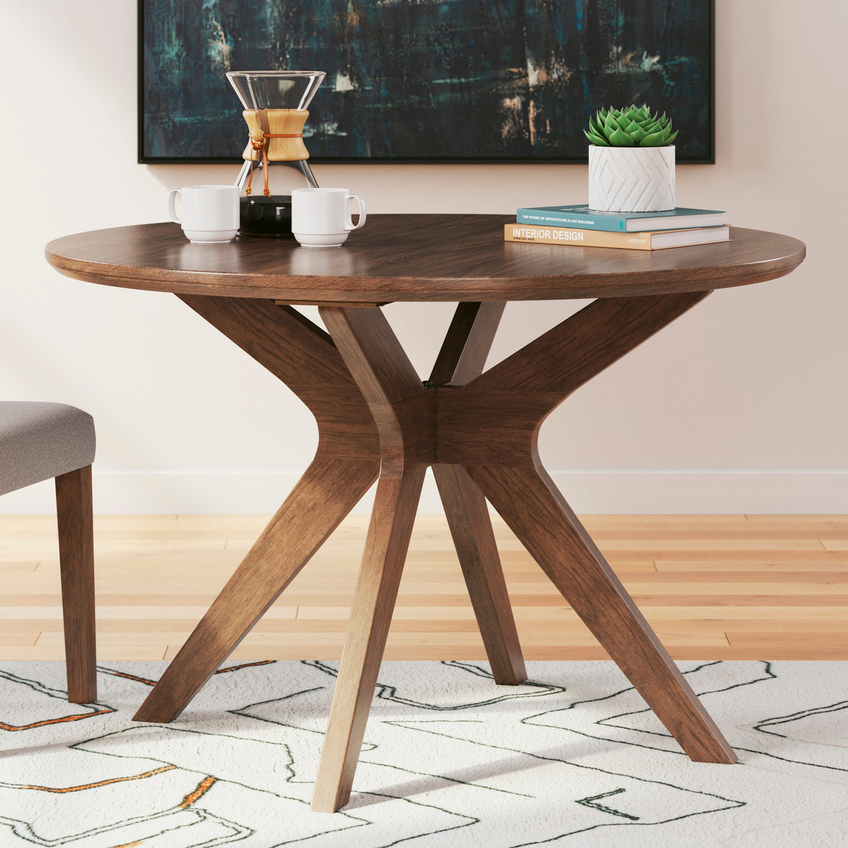 Table de salle à manger en bois brune - Lyncott