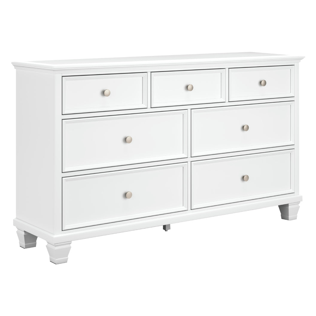 Bureau à 7 tiroirs en bois blanc - Fortman