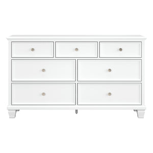 Bureau à 7 tiroirs en bois blanc - Fortman