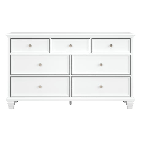 Bureau à 7 tiroirs en bois blanc - Fortman
