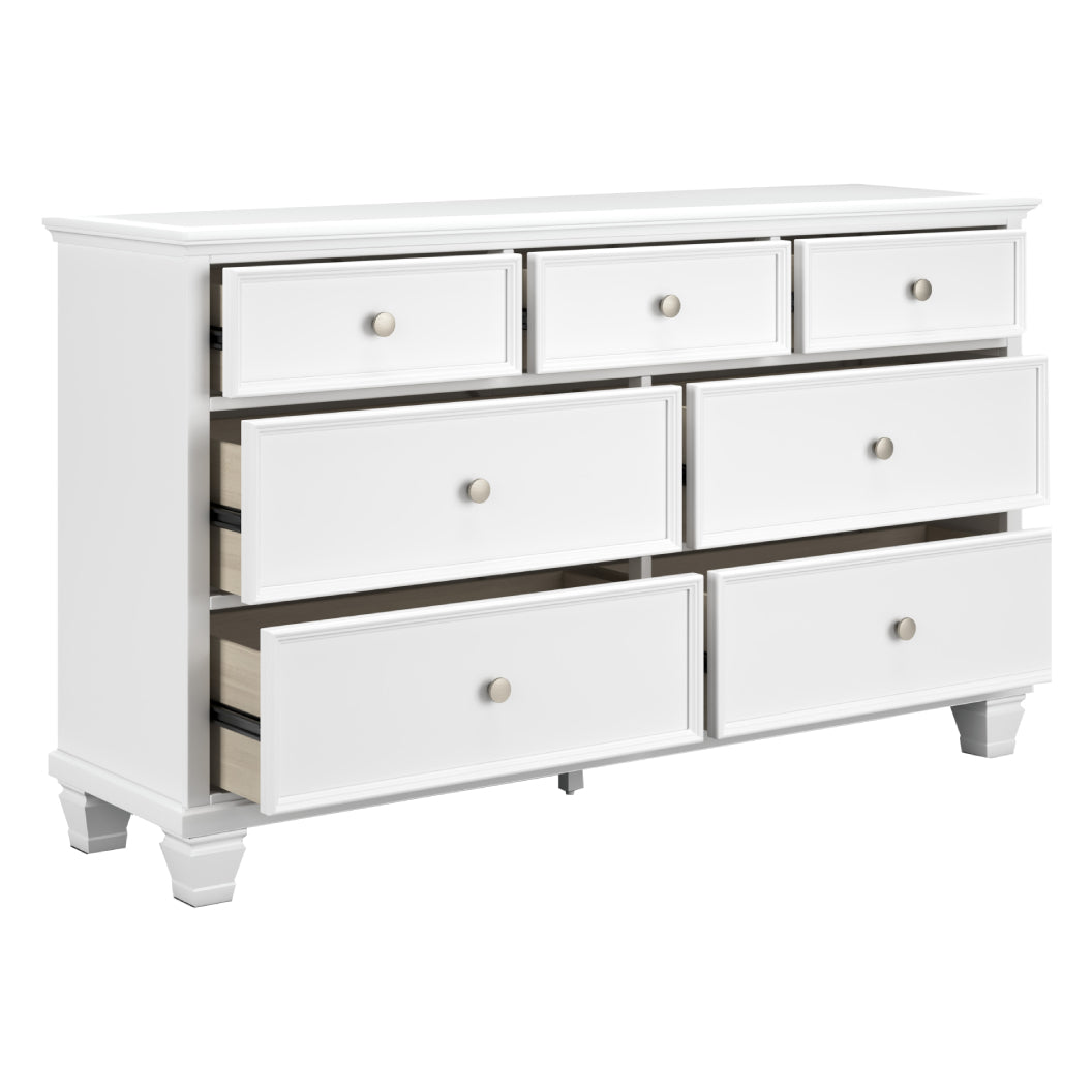 Bureau à 7 tiroirs en bois blanc - Fortman
