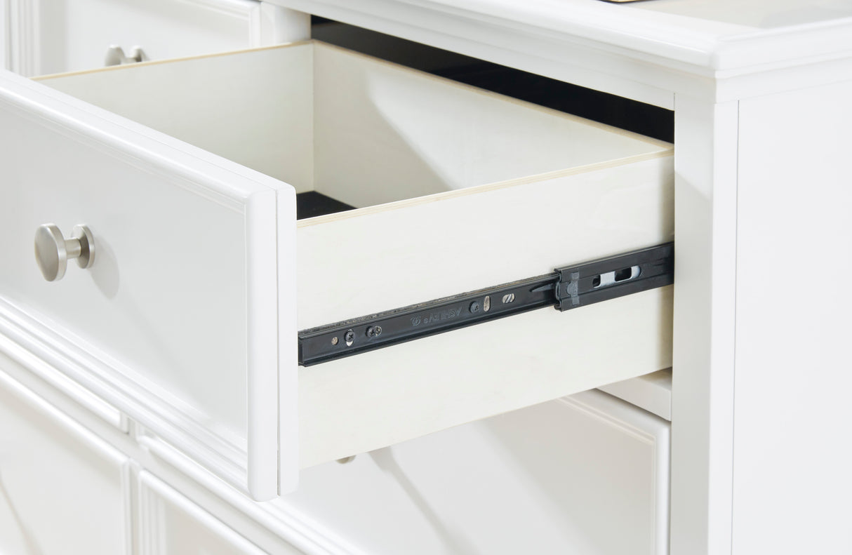 Bureau à 7 tiroirs en bois blanc - Fortman