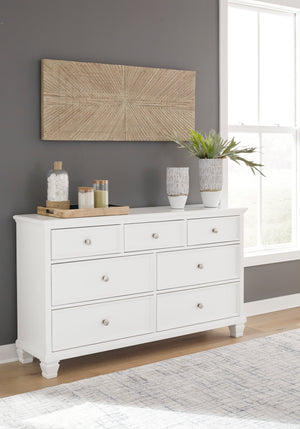 Bureau à 7 tiroirs en bois blanc - Fortman