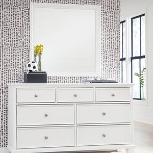 Miroir de bureau en bois/MDF blanc - Fortman