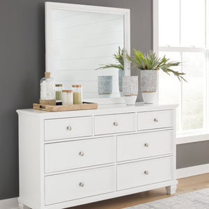 Miroir de bureau en bois/MDF blanc - Fortman