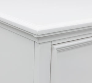 Commode à 5 tiroirs en bois blanc - Fortman