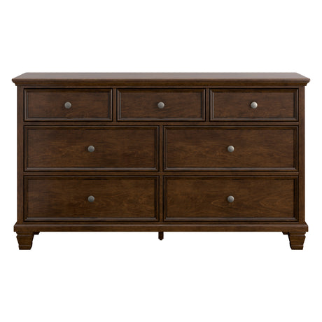 Bureau à 7 tiroirs en bois brun - Danabrin
