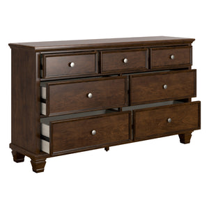Bureau à 7 tiroirs en bois brun - Danabrin