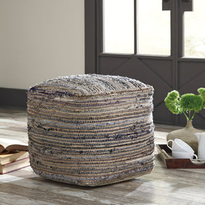 Pouf en tissu denim - Absalom