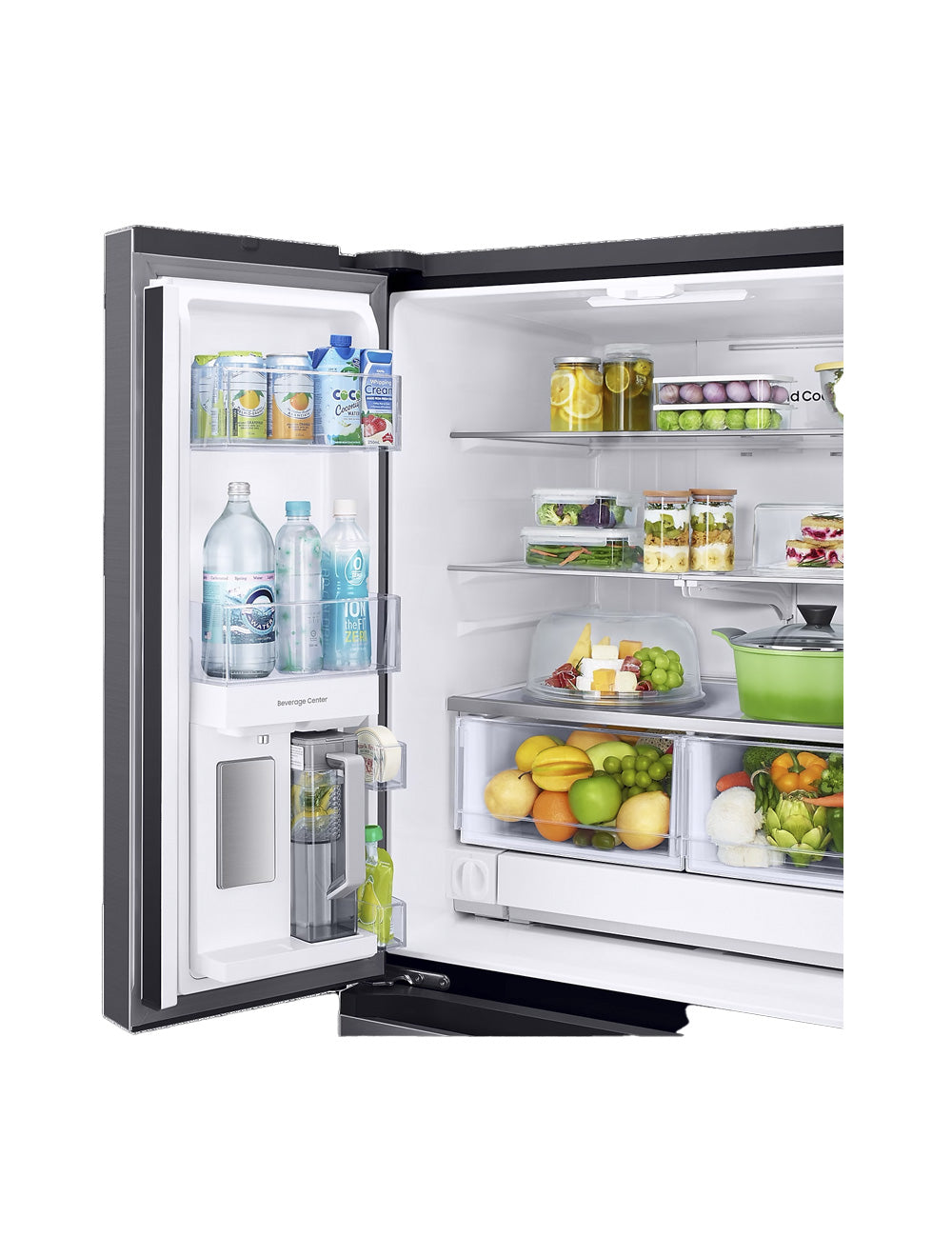 Réfrigérateur portes françaises Inox noir 33po