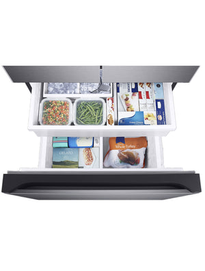 Réfrigérateur portes françaises Inox noir 33po