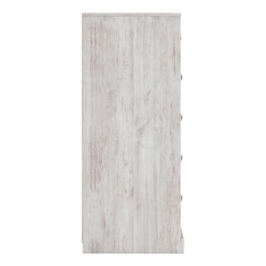 Commode à 5 tiroirs en bois blanc antique