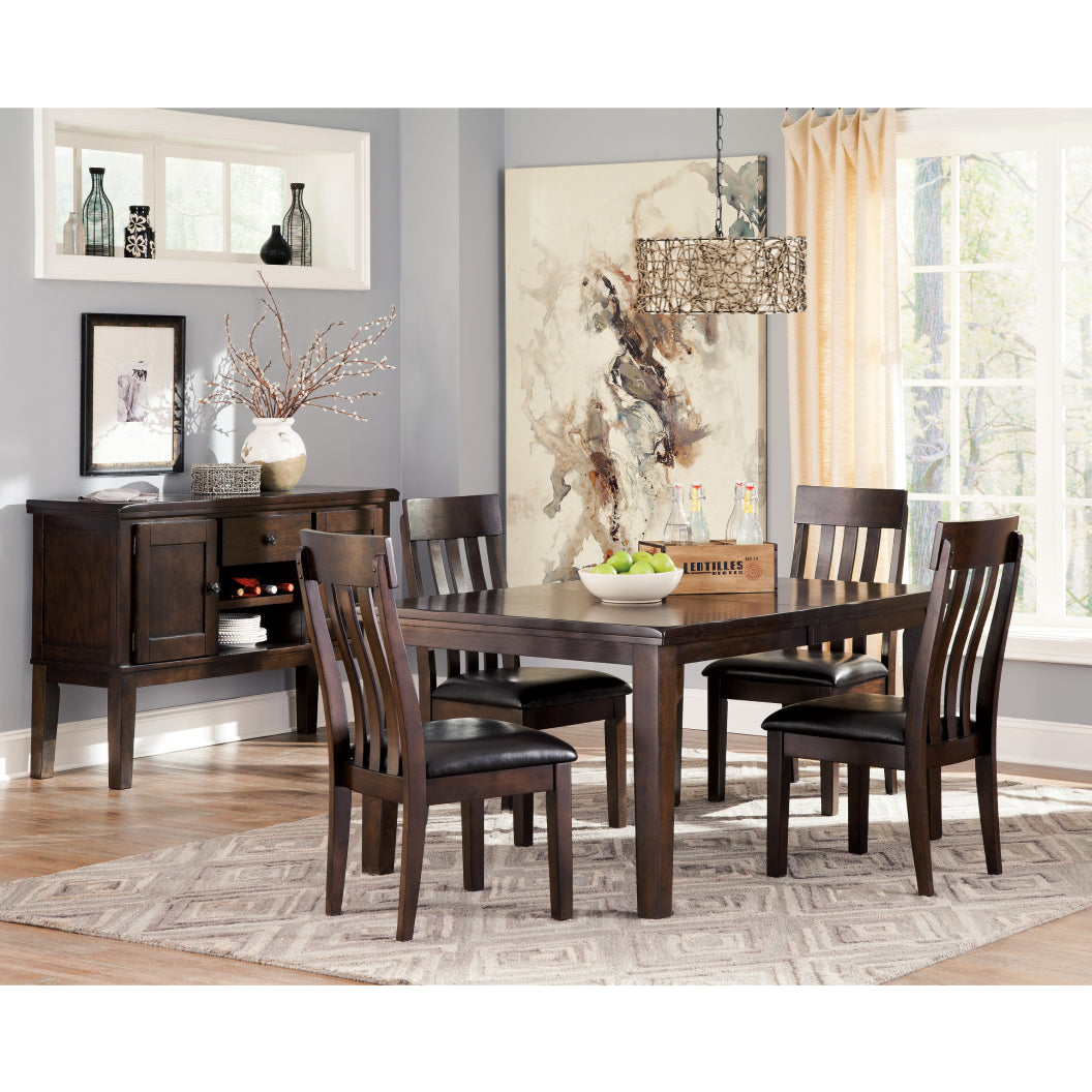 Table de salle à manger extensible en bois/placage brun foncé - Haddigan