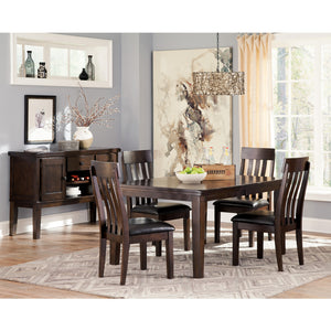 Table de salle à manger extensible en bois/placage brun foncé - Haddigan