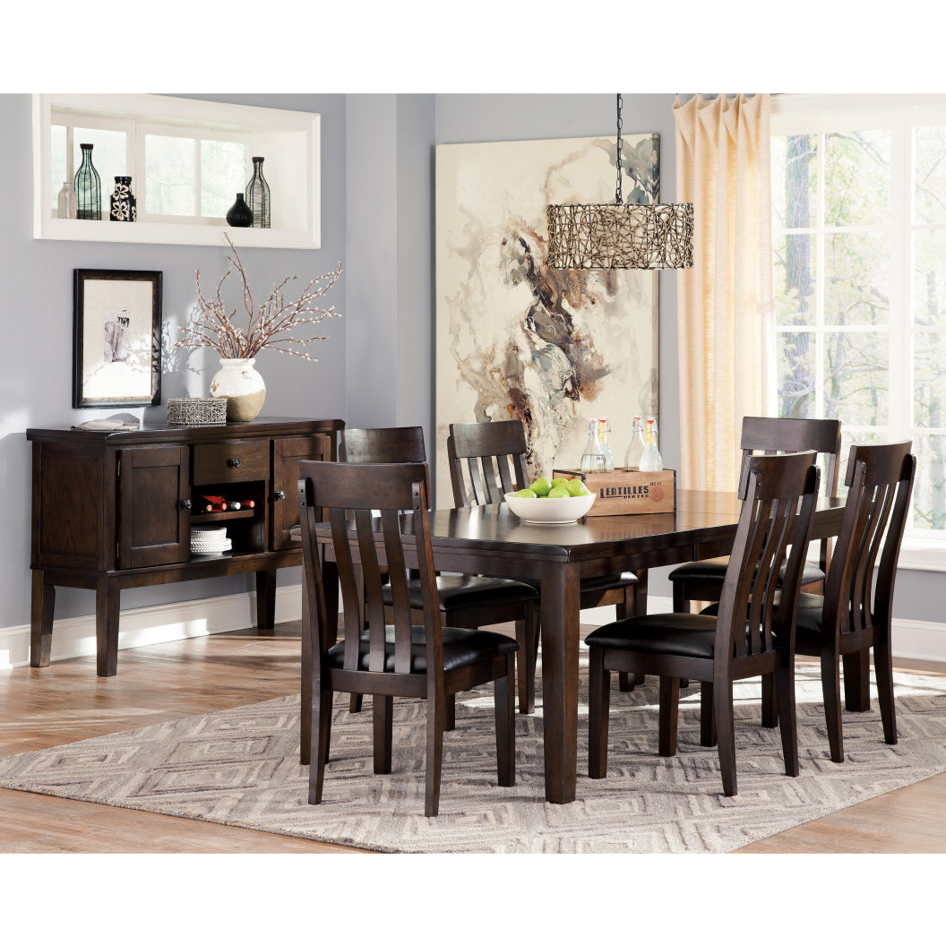 Table de salle à manger extensible en bois/placage brun foncé - Haddigan