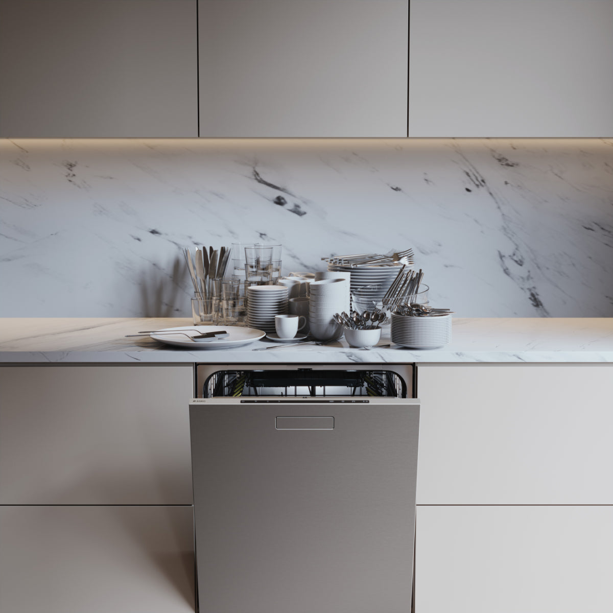 Lave-vaisselle intelligent XXL encastrable 24 po. 39 dBA Inox avec 4 paniers