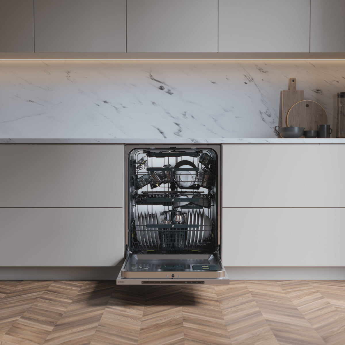 Lave-vaisselle intelligent XXL encastrable 24 po. 39 dBA Inox avec 4 paniers