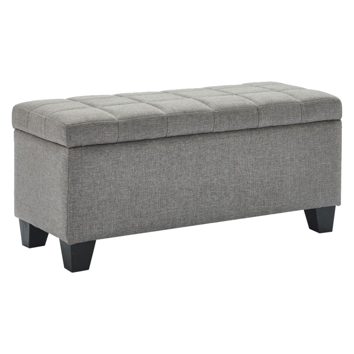 Banc de rangement Lila en tissu gris