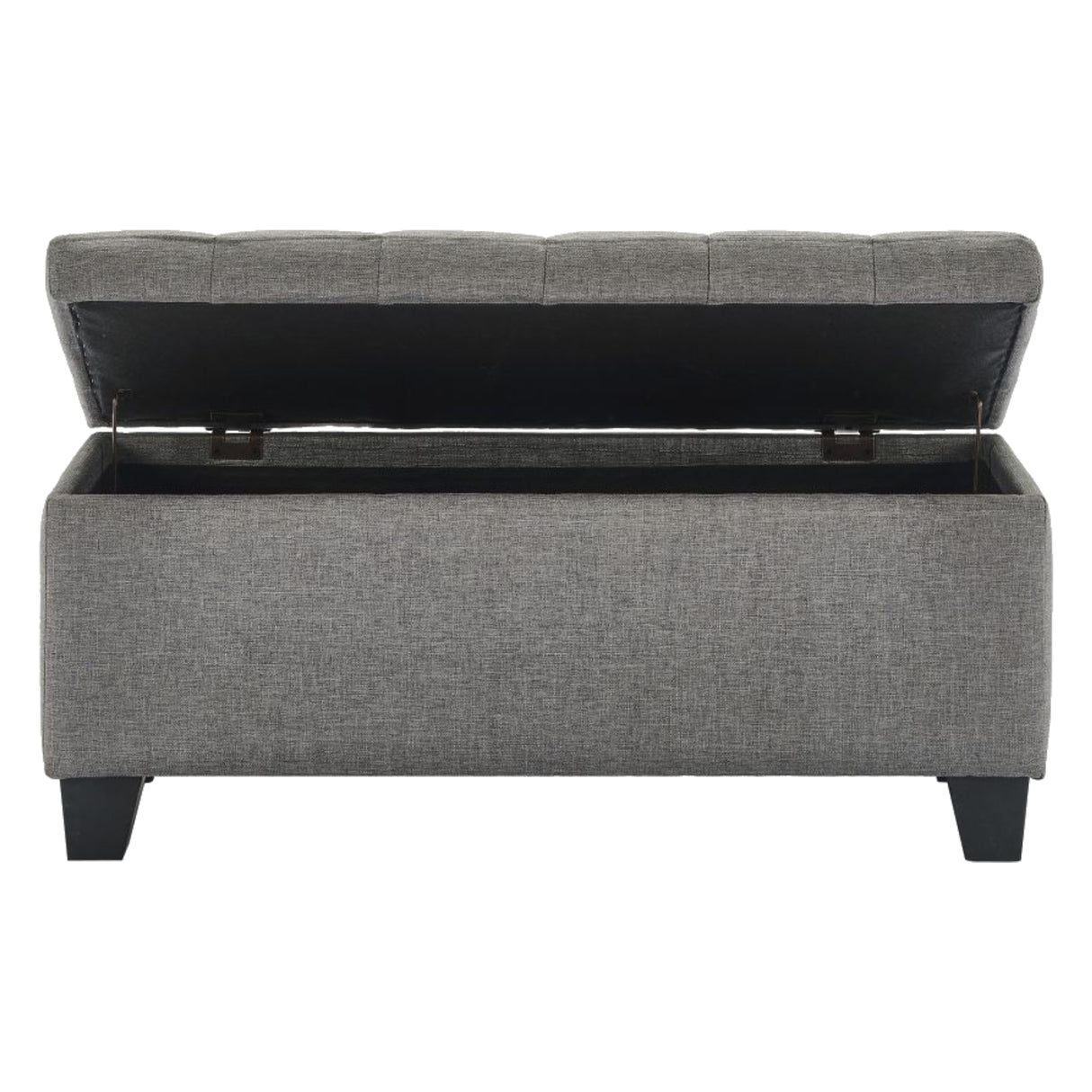 Banc de rangement Lila en tissu gris