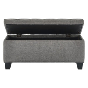 Banc de rangement Lila en tissu gris