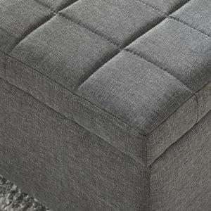 Banc de rangement Lila en tissu gris